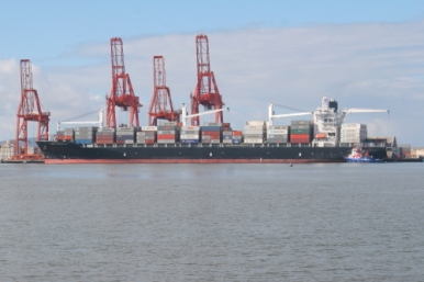 container ship loading dock, ensenada