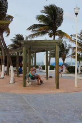 a good place to relax and enjoy the scenery, this boardwalk park is part of the town plaza (zocala) in the center of town between the main pier and pelican's pier where people relax, enjoy the view and special events
