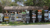 if you need directions on the way to the beach, look for this roadside stand