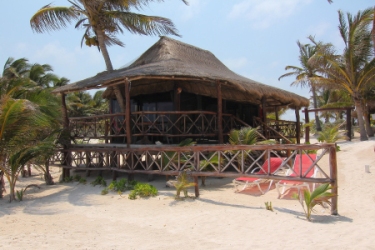 an upscale beach cabana