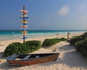If you don't like tulum the sign says 700 miles to cuba and if you want to just help youself to the dingy