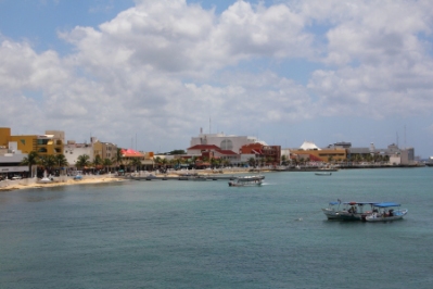 a view of the beachfront in San Miguel on Avienda Rafael Melgar