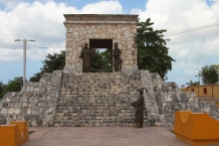 this monument is a tribute to the maya civilization that once occupied this island. It is found on the beach road going north from town.