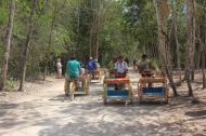 chofer driven tricycles are a good way to get around Coba's ruins