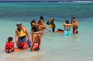 group or individual snorkeling lessons are available at akumal beach