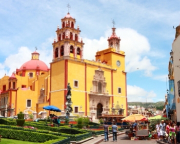 Main Cathdral of Guanauato, combination of Baroque and Churrigueresque Architecture, circa 1671-1695