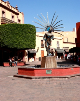 a monument to Danzante and the Otomi indian culture in that existed in Queretaro before the Spanish conquest