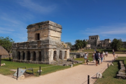 Ruins of La Pintura building which housed works of art in the ancient city of Tulum