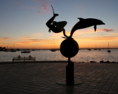 mermaid and dolphin monument in La Paz