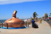 a monument to the Pacifico brewery founded in Mazatland
