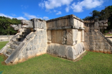 Platform of the Eagles and Jaguars. The balustrades of these steps represents ascending plumed serpents