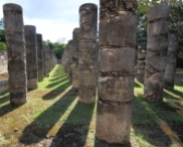 row of pillars surrounding the temple of Guerreros