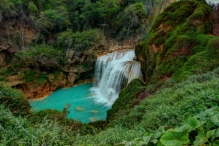 One of the waterfalls at El Chiflon ecotourist center 45 kilometers from Comitan