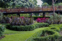 One of the foot bridges in the gardens