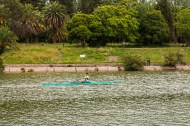 Sculling on the Lake in Parque San Martin