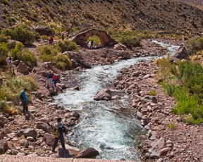 The Rio Pichueta In the Andes along with this bridge is a historical site where General San Martin's armies crossed the border into Chile and launched an invasion to liberate the country from Spanish rulers. This river is also a good place for trout fishing.